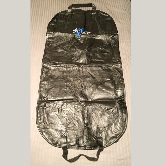 Patchwork Leather Garment Bag with embroidered Dallas Dance Festival Logo - Picture 4 of 14